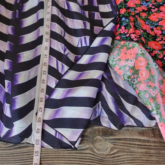 Vintage Marc Jacobs Runway Photographic Stripe Midi Dress 4 Y2K Floral Leopard - Picture 12 of 14